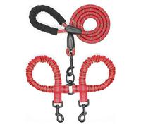 Laisse élastique à Double extrémité for Chien, Laisse for Chien Une à Deux, Fournitures Pratiques et à la Mode for Animaux de Compagnie(Red)