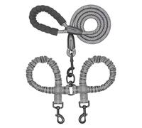 Laisse élastique à Double extrémité for Chien, Laisse for Chien Une à Deux, Fournitures Pratiques et à la Mode for Animaux de Compagnie(Grey)