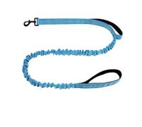 Laisse élastique pour chien, très résistante avec absorption des chocs, poignées rembourrées, sécurité et confort améliorés (bleu)