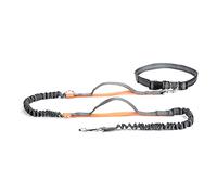 Laisse élastique rétractable pour grands chiens - Laisse de course à double poignée pour chien (orange)