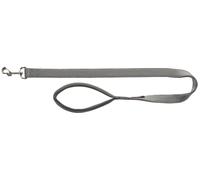 Laisse en cuir premium extra long, double couche 1,80 m/15 mm graphite