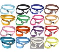 Laisse en cuir vif pour chiot, chiens en 3 tailles - pour animaux de compagnie de petite, moyenne et grande taille (turquoise, taille XL (120 cm x 2,5 cm)