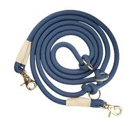 Laisse en nylon mains libres pour chien de petite, moyenne et grande taille, 2,6 m, laisse à bandoulière réglable (bleu marine, 2,6 m x 10 mm)