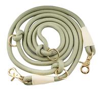 Laisse en nylon mains libres pour chien de petite, moyenne et grande taille de 2,6 m, laisse à bandoulière réglable (vert kaki, 2,6 m x 10 mm)