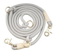 Laisse en nylon mains libres pour chien de petite, moyenne et grande taille de 2,6 m, laisse à bandoulière réglable (gris clair, 2,6 m x 10 mm)