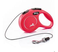 FLEXI Classic Laisse avec enrouleur pour chien/chat/petit animal jusqu'à 8 kg Cordon de 3 m Rouge Taille XS