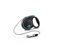 Laisse enrouleur - Flexi - FU02C3-251-S-CHBL - 3m - Noir/Bleu - Pour petits animaux jusqu'à 8kg