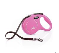 Laisse enrouleur - Flexi - New Classic - 5 m - Rose - Pour chiens jusqu'à 25 kg