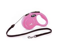 Laisse enrouleur - Flexi - New Classic S - 5 m - Rose - Pour chiens jusqu'à 12 kg
