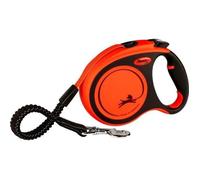 Laisse enrouleur sangle flexi XTREME - FLEXI - Taille L - 5m - Noir et orange