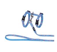 Laisse et harnais pour chat Nobby Pet Heart Light Blue Bleu TU