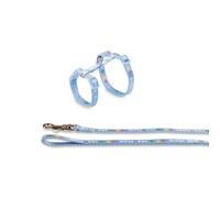 Nobby Harnais + Laisse pour Chat Motif Kitty Cat Bleu Clair 15-22/30-32 cm + 8 mm x 120 cm