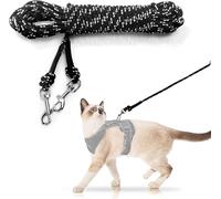 Laisse extra longue pour chat pour jardin, 15 m, légère et légère, longue et fine, pour lapins, chatons, chiots et petits animaux, noir, Xian