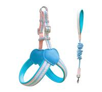 Laisse for Chien de Style Gilet, Harnais réglable for Petit, Moyen et Grand Chien(Blue,L)