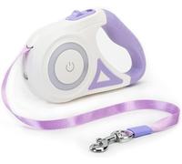 Laisse For Chien Rétractable Avec Lumière, Laisse For Chien Extensible Antidéflagrante De 5M/16 Pieds For La Marche Nocturne, La Course À Pied, Le Jogging, Poignée Antidérapante, Bande En Nylon(Color: