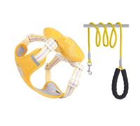 Laisse for Chien Style Gilet à nœud Harnais for Animaux de Compagnie Shiba Inu Bichon Teddy chaîne for Chien(Yellow,XL)