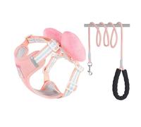 Laisse for Chien Style Gilet à nœud Harnais for Animaux de Compagnie Shiba Inu Bichon Teddy chaîne for Chien(Pink,L)