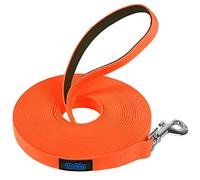 Laisse imperméable pour Chien, Laisse de Dressage Durable en BioThane PVC avec poignée pour la Plage et Le lac (Orange)