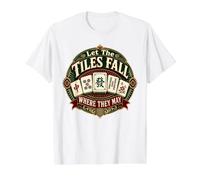 Laisse Les tuiles Tomber là où Elles Peuvent Jouer au Mahjong Tile T-Shirt Graphique avec Valeur