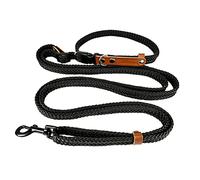 Laisse Main Libre Chien 2m. Réglable Libre Longueur. Ceinture Securite Voiture. Laisse Bondouliere Ceinture Chien. Jogging Canicross pour Petit Chiens. Fabriqué en Espagne. Noir.