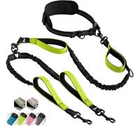Laisse mains libre pour 2 chiens grande et moyenne taille - laisse anti-traction avec coutures réfléchissantes pour chien - accessoire chien pour le jogging, la marche à pied, la randonnée, l’escalade