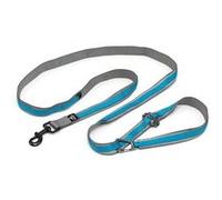 Kurgo Laisse Mains Libres Quantum 6 en 1 pour Chien, Ceinture/Laisse de Course, Marche ou randonnée, Réglable, Réfléchissante, Bleu/Noir