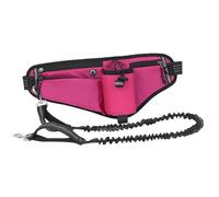 Laisse Mains Libres pour Chien Ceinture, Grande capacité 45x18x3 cm, Tissu résistant à l’Eau - Sécurité réfléchissante Nocturne, Double Amortisseur, idéale pour promenades et (Rose Rouge)