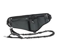 Laisse Mains Libres pour Chien Ceinture, Grande capacité 45x18x3 cm, Tissu résistant à l’Eau - Sécurité réfléchissante Nocturne, Double Amortisseur, idéale pour promenades et (Gris foncé)