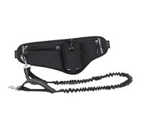 Laisse Mains Libres pour Chien Ceinture, Grande capacité 45x18x3 cm, Tissu résistant à l’Eau - Sécurité réfléchissante Nocturne, Double Amortisseur, idéale pour promenades et (Noire)