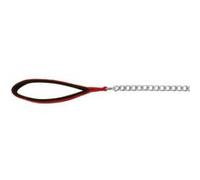 Laisse métal avec poignée nylon, 1,10 m/2,0 mm,rouge/noir