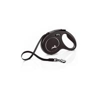 Flexi Laisse rétractable New Classic Sangle M 5 m Noir – jusqu'à 25 kg