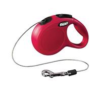 Flexi, Laisse Modèle New Classic, Version Cordon, Forme Moderne et Ergonomique, Système de Guidage perfectionné, Laisse à Enrouleur, Made in Germany, Rouge, XS - 5m