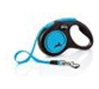 Laisse New Neon S Tape 5 m black/ neon blue Flexi CL11T5-251-S-NEOBL Noir/Bleu G