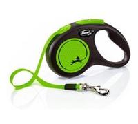 Flexi Laisse New Classic S sangle 5m jusqu'à 15kg Vert Néon
