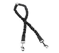 Laisse noire à double extrémité, élastique, attachable sans enchevêtrement, laisse double pour chien avec rembourrage et élasticité, fournitures pour animaux de compagnie, adaptée pour les promenades