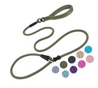 Laisse pour Chien (1,8 m), Corde en Nylon Solide, Anti-étouffement, Anti-Traction et Laisse de Dressage pour Chiens de Petite, Moyenne et Grande Taille (1,27 cm x 1,8 m, Vert Kaki)