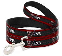 Laisse pour chien 1969 Camaro Z 28 avec emblème rayé rouge, noir, gris, argent, 1,8 m de long et 1,3 cm de large