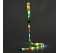 Laisse pour chien à DEL rechargeable, lumineuse et rechargeable, 1,2 m, pour promener la nuit et la sécurité (laisse jaune)