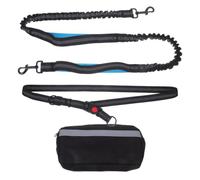 Laisse pour Chien Autour Taille Élastique Réfléchissante | Paquet de Taille, Polyester Noir, Usage Extérieur, Promenades au Parc, pour Chiens et Animaux