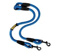 Laisse pour Chien avec Double Attache pour 2 Chiens, fabriquée en Espagne, pour Petits, Moyens et Grands Chiens. Bleu