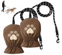 Laisse pour Chien avec Gants isolants intégrés : Dites Adieu aux Mains Froides Lors des promenades Hivernales ! Extrêmement Chaude et imperméable, Elle est idéale pour Les Sorties Hivernales.