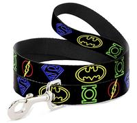 Laisse pour Chien avec Logo électrique Justice League Noir Fluo 1,2 m de Long 2,5 cm de Large