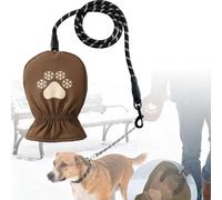 Laisse pour chien avec moufle thermique intégrée, laisse pour chien avec gant imperméable et isolant intégré, gants chauffants pour les chiens qui marchent pour les amoureux des animaux en hiver