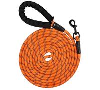 Laisse pour chien avec poignée rembourrée - Laisse réfléchissante de 4,5 m - Robuste - Pour l'entraînement et la marche du chien, orange