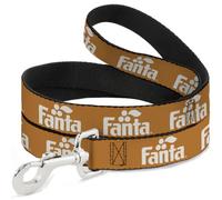 Laisse pour chien Coca-Cola | Vintage Orange Fanta Logo Orange Blanc Durable Élégant pour les promenades