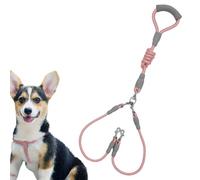Laisse Pour Chien Corde En Nylon À Double Attache Antimâchonnement | Laisse Renforcee 1.5m avec Poignee Confortable Pour Éducation Canine Randonnée Et Exercice En Extérieur