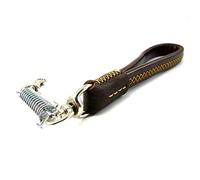 Laisse pour Chien Cuir véritable Courte Laisse d'entraînement Leads Dog Leash éducation avec Ressort de Tampon pour Chien de Moyenne et Grand