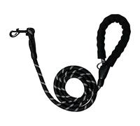 Laisse pour chien de 1,5 m en nylon épais - Fils hautement réfléchissants, poignée en mousse robuste, crochet en alliage de zinc pour chiens de petite, moyenne et grande taille