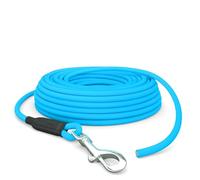 Laisse pour Chien de 15 m - Étanche - Ronde - sans Boucle - Laisse d'entraînement sûre -Bleu Cyan - Jusqu'à 35 kg