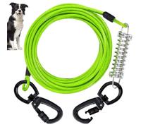 Laisse pour chien de 6 m, longue durée de vie de 4 mm, avec crochet rotatif, câble en acier léger, laisse pour jardin, terrain libre et voyages